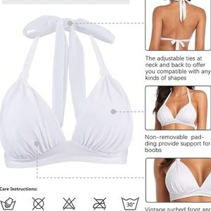 NWT white bikini top